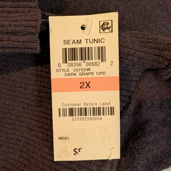 NWT Style & Co Tunic Sweater Size 2X in Dark Grape - Picture 11 of 11
